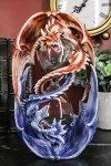 Dual Dragon Sand Timer Statue by Anne Stokes