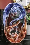 Dual Dragon Sand Timer Statue by Anne Stokes