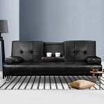 Charcoal 3-Seater Sofa Bed with Adjustable Backrest