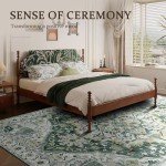 Youzi Vintage 200x300 Washable Area Rug - Green