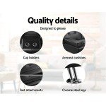 Charcoal 3-Seater Sofa Bed with Adjustable Backrest