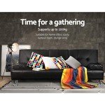 Charcoal 3-Seater Sofa Bed with Adjustable Backrest
