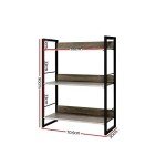 3-Tier Metal Corner Bookshelf - Black Wood