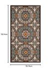 Chocolate and Aqua Geometric Area Rug 0.6m x 1.5m