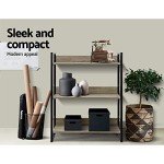 3-Tier Metal Corner Bookshelf - Black Wood