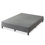 Dark Grey Upholstered Single Bed Frame by Zinus