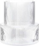 Ribbed Clear Glass Flower Vase for Home Decor
