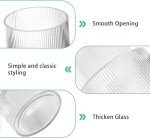 Ribbed Clear Glass Flower Vase for Home Decor