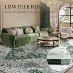Youzi Vintage 200x300 Washable Area Rug - Green