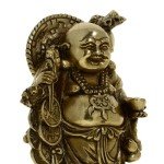 Brass Smiling Buddha Statue - 6 Inches Tall