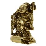 Brass Smiling Buddha Statue - 6 Inches Tall
