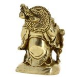 Brass Smiling Buddha Statue - 6 Inches Tall