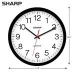 Silent Black Wall Clock - Easy to Read 14