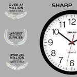 Silent Black Wall Clock - Easy to Read 14