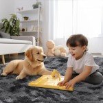 Super Soft Dark Grey Shag Area Rug 200x300cm