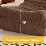 Mid Century Armless Corduroy Lounge Chair - Brown Sugar