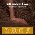 Mid Century Armless Corduroy Lounge Chair - Brown Sugar
