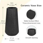 Small Black Ceramic Vase for Home Decor