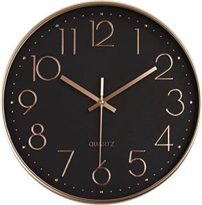 Silent 12-Inch Quartz Wall Clock - Rose Gold