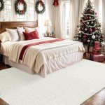 Soft Plush Ivory Shag Rug for Living Room