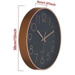 Silent 12-Inch Quartz Wall Clock - Rose Gold
