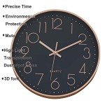 Silent 12-Inch Quartz Wall Clock - Rose Gold