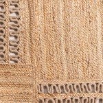 Beige Hand-Woven Jute Area Rug, 8' x 10