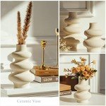Modern Off-White Ceramic Vases Set for Decor