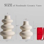 Modern Off-White Ceramic Vases Set for Decor
