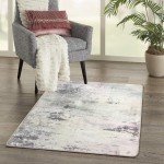 Modern Abstract Non-Slip Area Rug - Grey/Multi