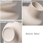 Modern Off-White Ceramic Vases Set for Decor