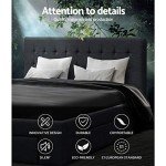 Charcoal Upholstered Double Bed Frame with Storage Drawers