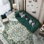 Youzi Vintage 200x300 Washable Area Rug - Green