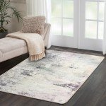 Modern Abstract Non-Slip Area Rug - Grey/Multi