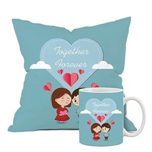 Purple Tree Valentine’s Gift Set: Cushion & Mug