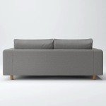 Heathered Gray Cotton Canvas 2.5 Seater Sofa