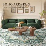 Youzi Vintage 200x300 Washable Area Rug - Green