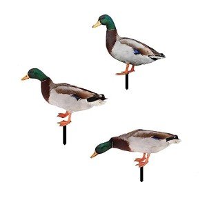 3-Pc Acrylic Duck Garden Statues for Outdoors