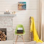 Beach Blue Square Silent Wall Clock - 12 Inch