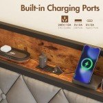 Queen Bed Frame with Storage & Charging Station