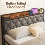 Queen Bed Frame with Storage & Charging Station