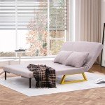 Gray 2-Seater Sofa Bed with Metal Legs