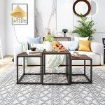 Modern Nesting Table Set of 3 - Brown/Black