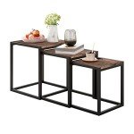 Modern Nesting Table Set of 3 - Brown/Black