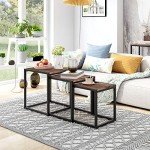 Modern Nesting Table Set of 3 - Brown/Black