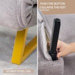Gray 2-Seater Sofa Bed with Metal Legs