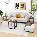 Modern Nesting Table Set of 3 - Brown/Black