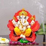 Ganesha Idol on Leaf Patta - 16 cm