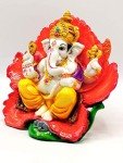 Ganesha Idol on Leaf Patta - 16 cm
