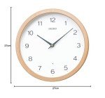 Natural Wood Radio-Controlled Wall Clock - 10.6